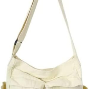 Canvas Messenger Bag Large Crossbody Bags with Multiple Pockets,School Vintage Shoulder Laptop Bag for Women and Men