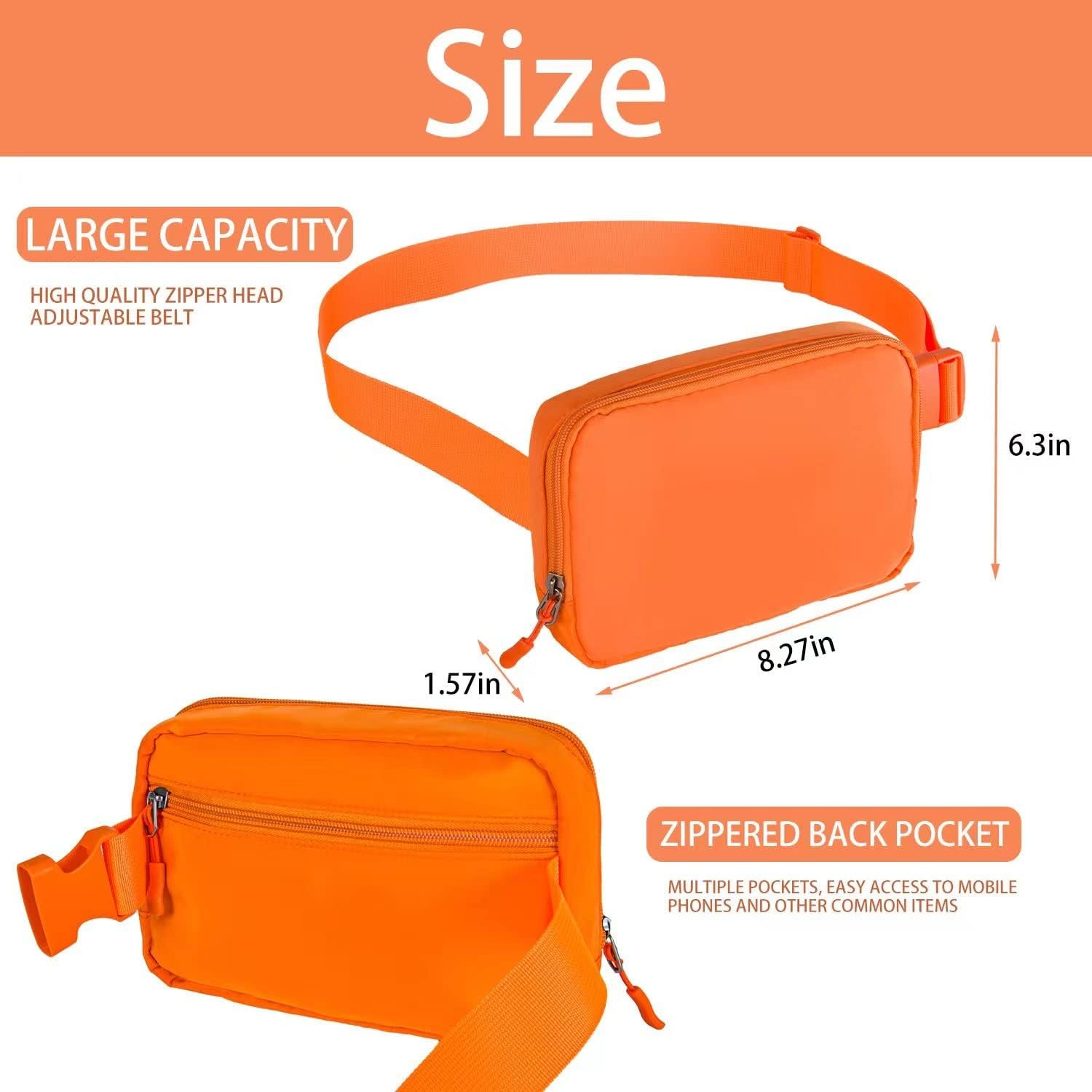 Belt bag Fanny pack crossbody bags for women Everywhere belt bag (Orange)