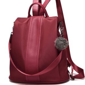 Women Backpack Purse Waterproof Nylon Anti-theft Rucksack Lightweight Shoulder Bag