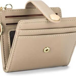 Slim Wallet for Women,RFID Blocking Bifold Credit Card Holder with Zipper Coin Pocket,ID Window,Keychain