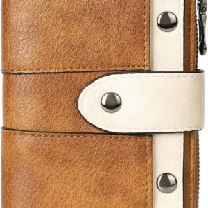 Small Wallet for Women Leather Bifold Multi Mini Card Holder Organizer Designer Ladies Zipper Coin with Removable ID Window
