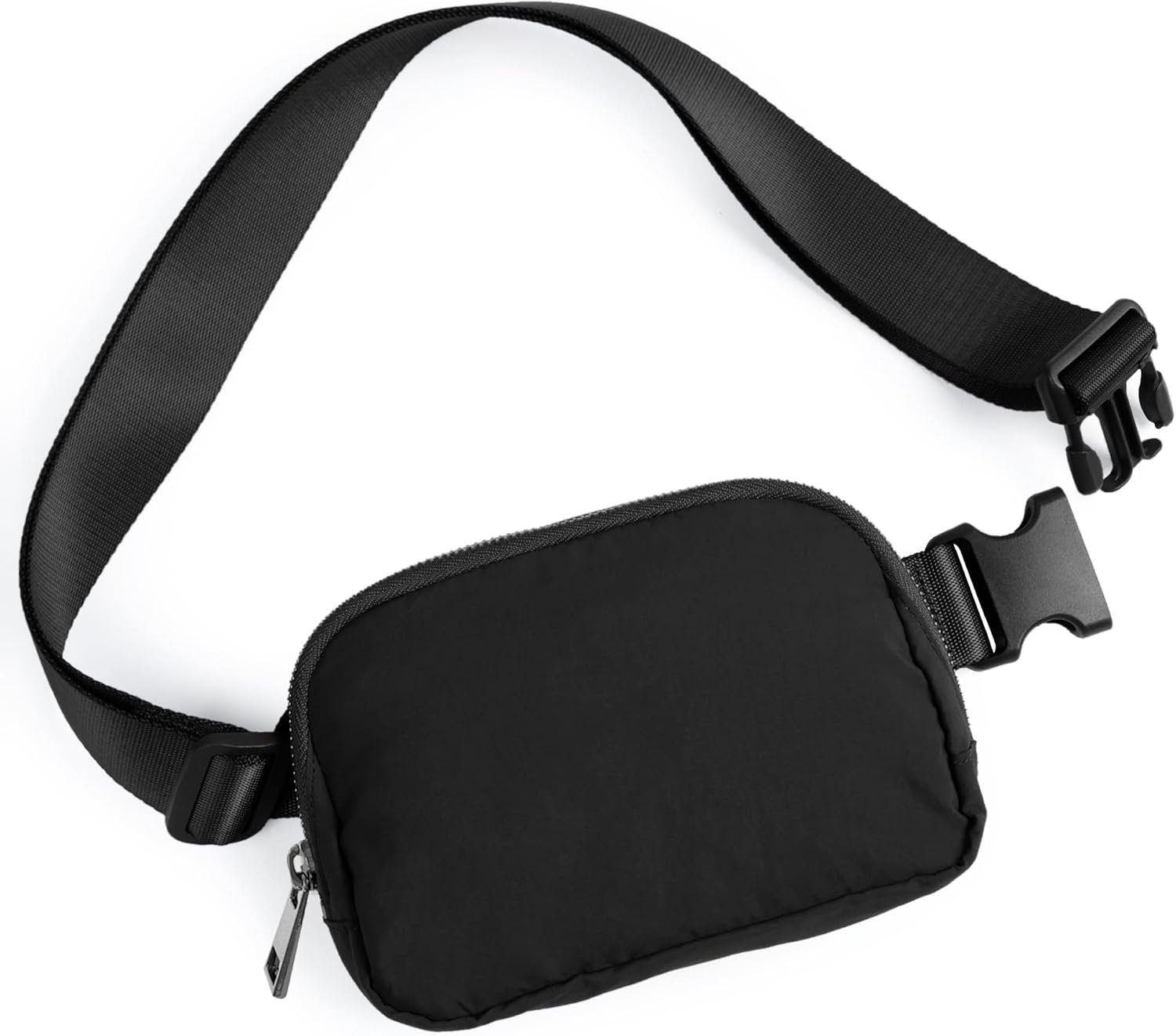 Unisex Mini Belt Bag with Adjustable Strap Small Fanny Pack for Workout Running Traveling Hiking, Black