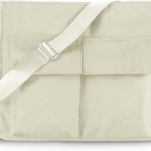 Canvas Messenger Bag Crossbody Shoulder Bag for Men Women Vintage Tote Laptop Bag Large  Bag with Multiple Pockets