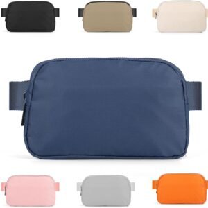 Mini Fanny Pack Blue Belt Bag for Women and Men, Fashionable Waterproof Waist Pack with Adjustable Strap for Traveling, Hiking, Jogging, Cycling