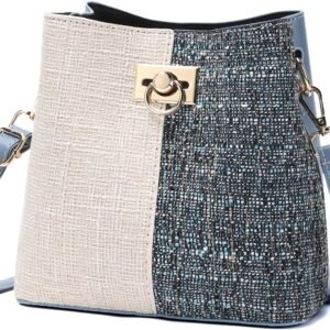 Cross Body Bag Purses for Women - PU Leather Crossbody Bucket Bag with Adjustable Shoulder Strap, Multiple Pocket